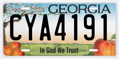 GA license plate CYA4191