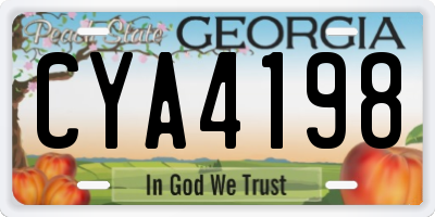 GA license plate CYA4198