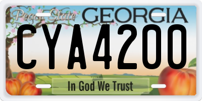 GA license plate CYA4200