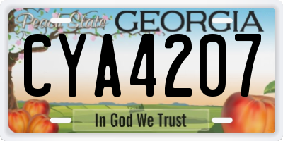 GA license plate CYA4207