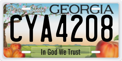 GA license plate CYA4208