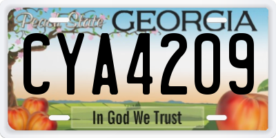 GA license plate CYA4209