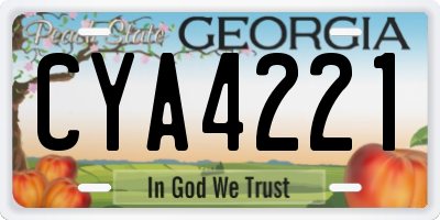 GA license plate CYA4221