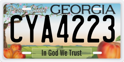 GA license plate CYA4223