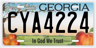 GA license plate CYA4224