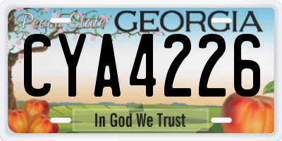 GA license plate CYA4226