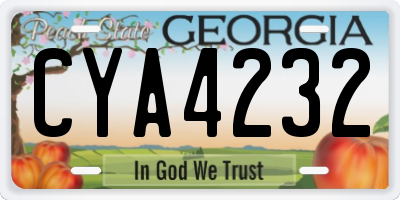 GA license plate CYA4232