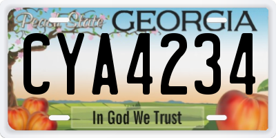 GA license plate CYA4234