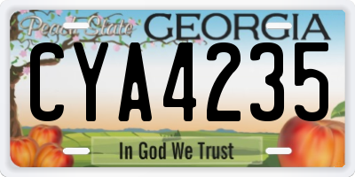 GA license plate CYA4235
