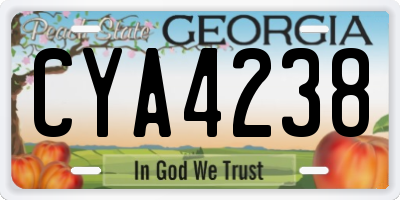 GA license plate CYA4238