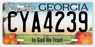 GA license plate CYA4239