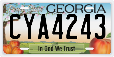 GA license plate CYA4243