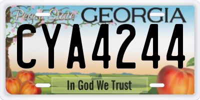 GA license plate CYA4244