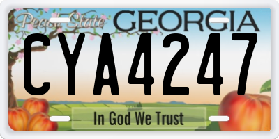 GA license plate CYA4247