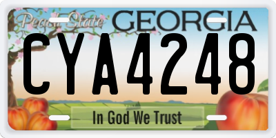 GA license plate CYA4248