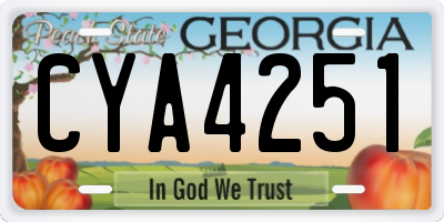 GA license plate CYA4251