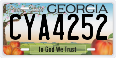 GA license plate CYA4252