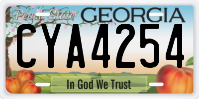 GA license plate CYA4254