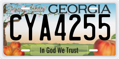 GA license plate CYA4255