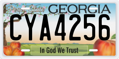GA license plate CYA4256
