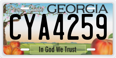 GA license plate CYA4259