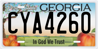 GA license plate CYA4260