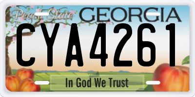 GA license plate CYA4261