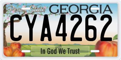 GA license plate CYA4262