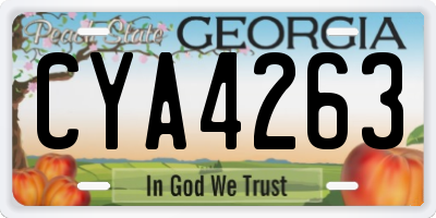 GA license plate CYA4263