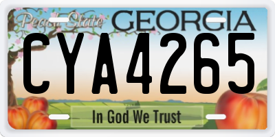 GA license plate CYA4265