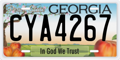 GA license plate CYA4267