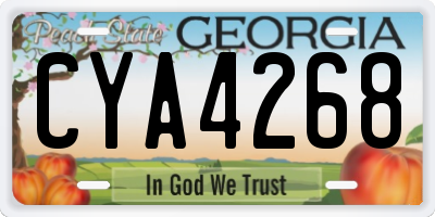 GA license plate CYA4268