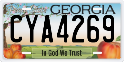 GA license plate CYA4269