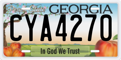 GA license plate CYA4270