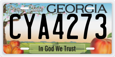 GA license plate CYA4273
