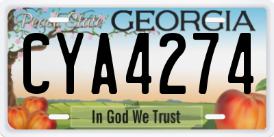 GA license plate CYA4274