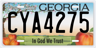GA license plate CYA4275