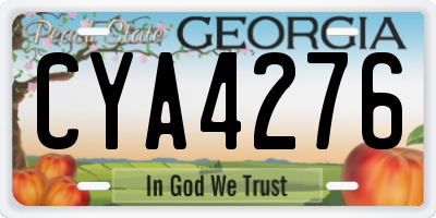 GA license plate CYA4276