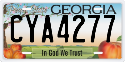 GA license plate CYA4277