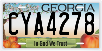 GA license plate CYA4278