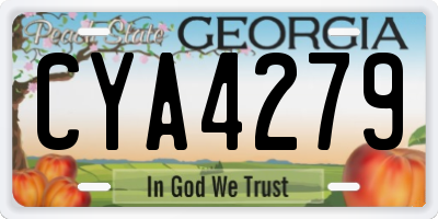 GA license plate CYA4279
