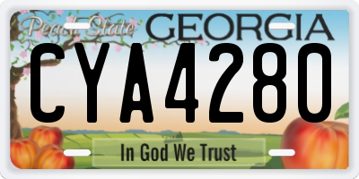 GA license plate CYA4280