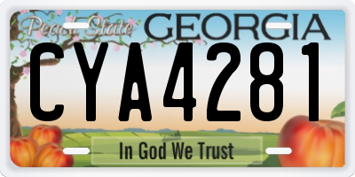 GA license plate CYA4281