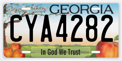 GA license plate CYA4282