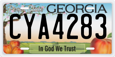 GA license plate CYA4283