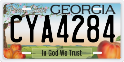 GA license plate CYA4284