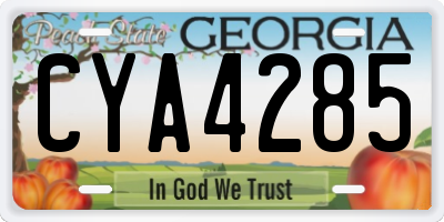 GA license plate CYA4285