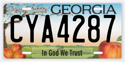 GA license plate CYA4287