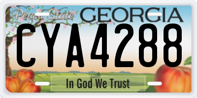 GA license plate CYA4288