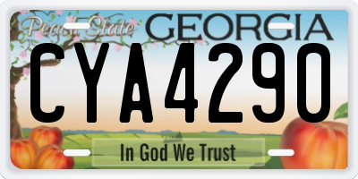 GA license plate CYA4290